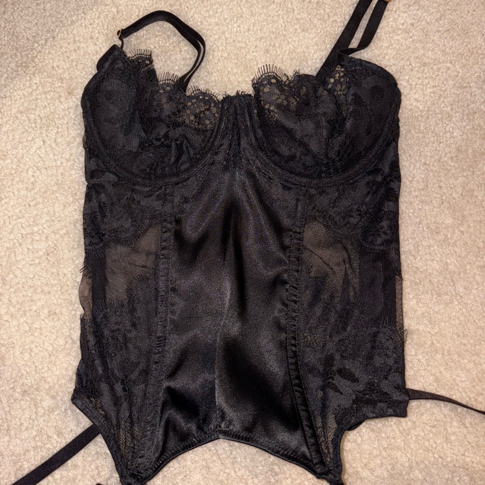 Victoria's Secret Black Mesh Bustier